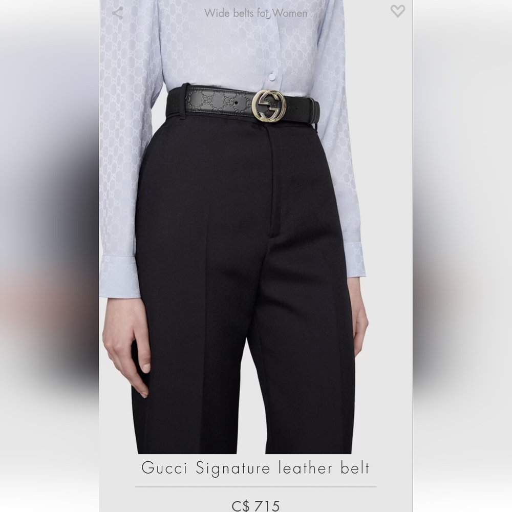 Gucci Black Leather Belt with Gold Buckle - Picture 10 of 10